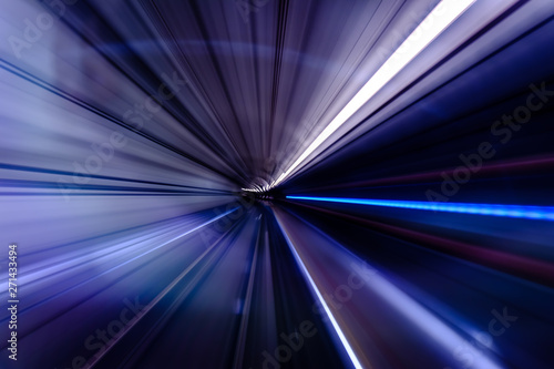 Subway tunnel motion speed rail background