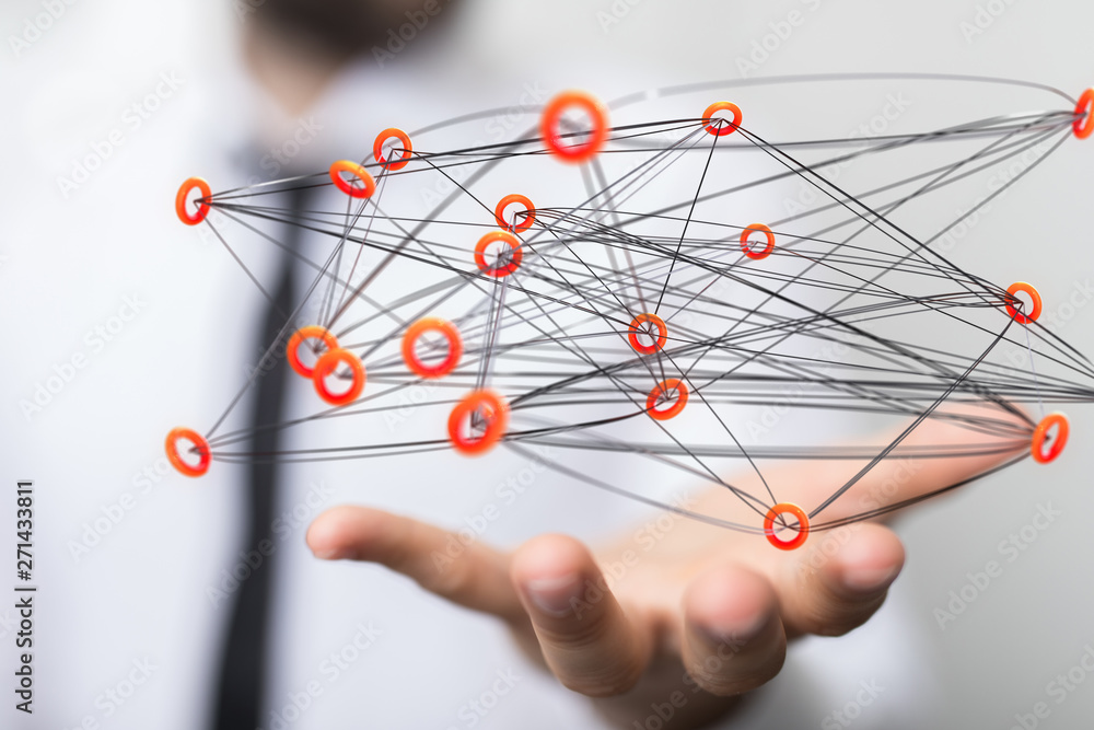 3d social human connection concept 3d social human connection concept