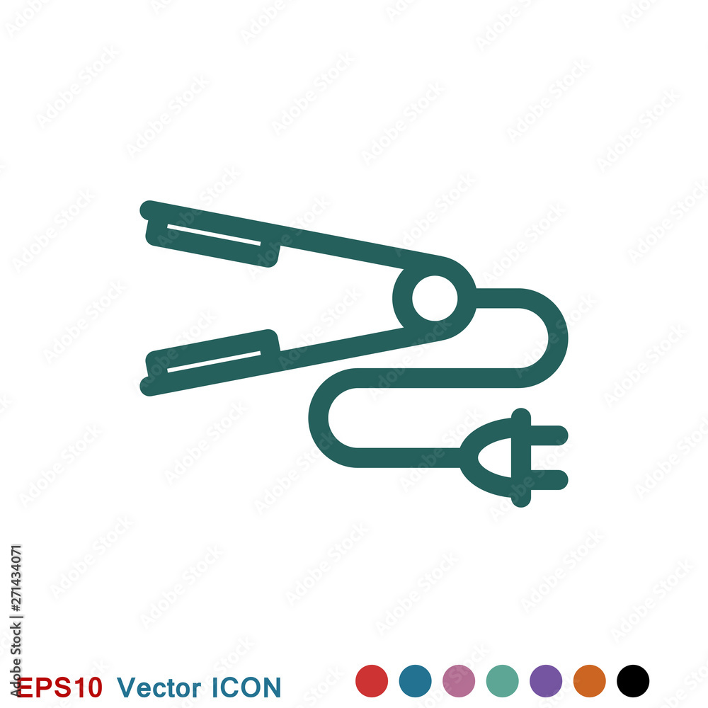 Hair straighten icon. Female accessories icons for mobile concept and logo