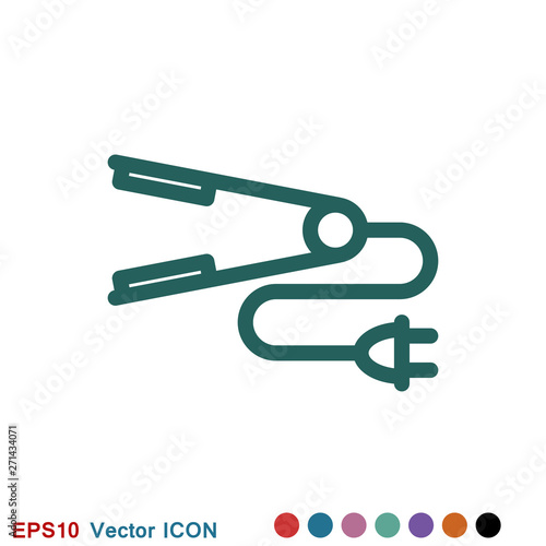 Hair straighten icon. Female accessories icons for mobile concept and logo