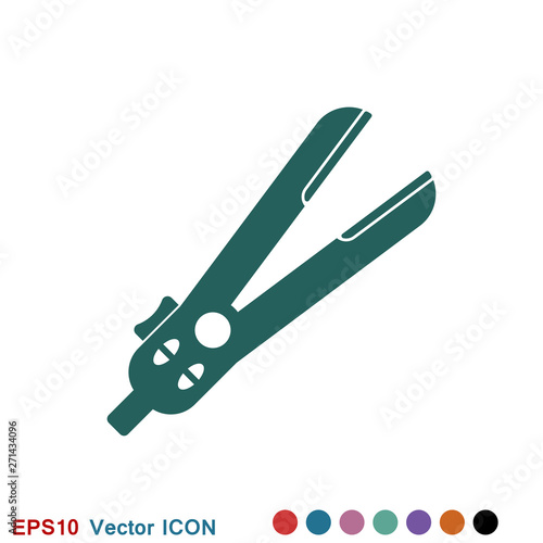 Hair straighten icon. Female accessories icons for mobile concept and logo