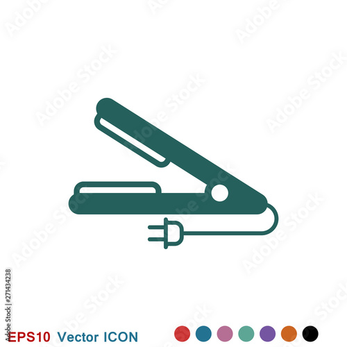 Hair straighten icon. Female accessories icons for mobile concept and logo
