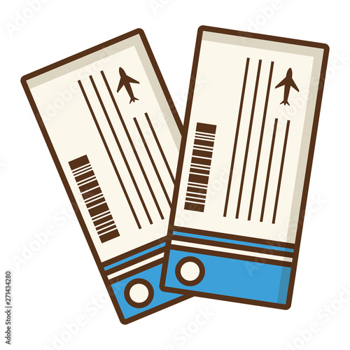 airline tickets boarding pass on white background
