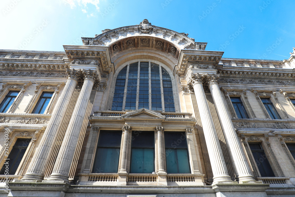 Facade of the Bourse palace building in Brussels , Belgium