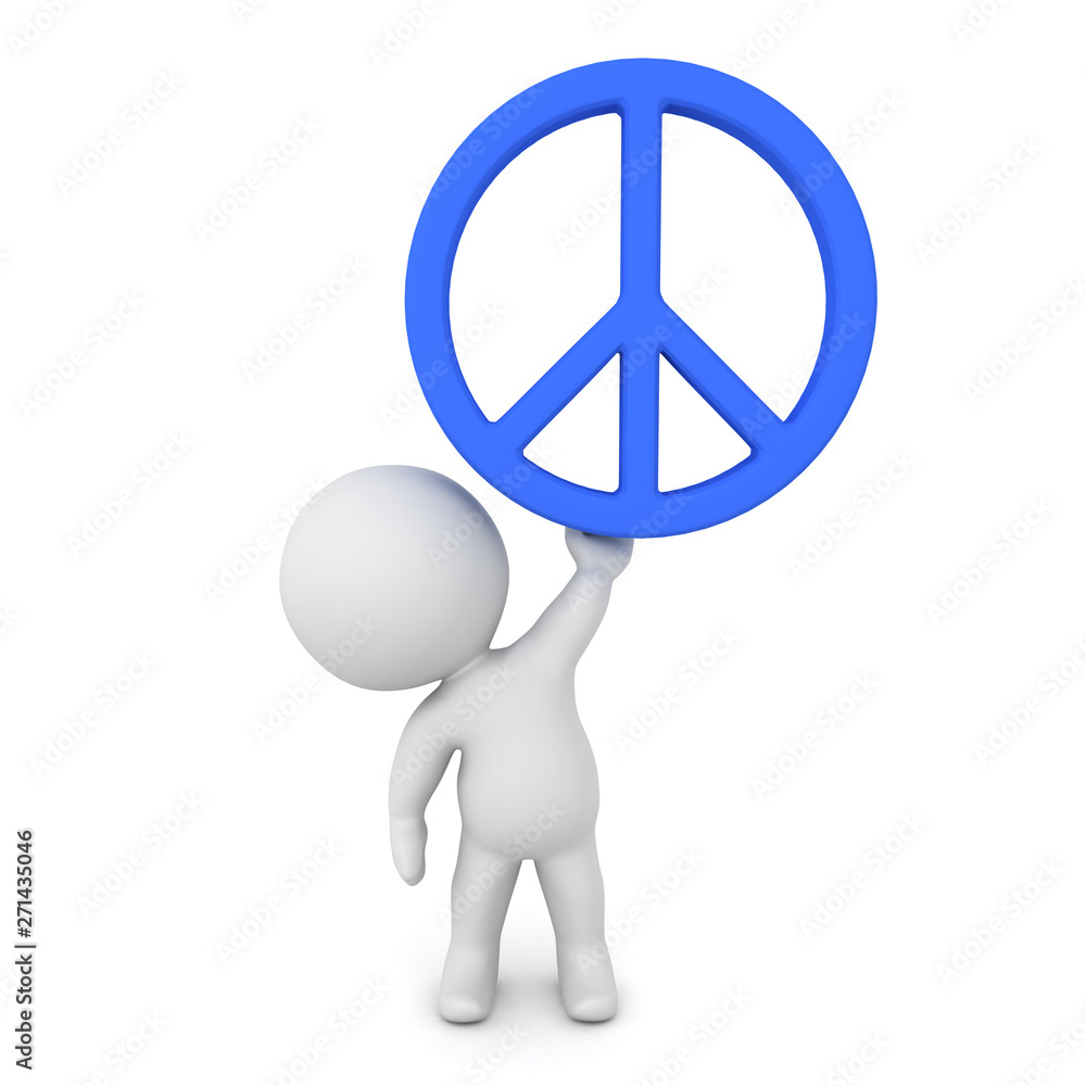 3D Character holding up peace sign 3D Character holding up peace sign