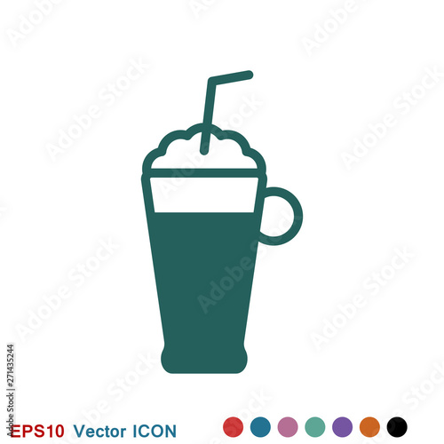 Latte coffee icon. logo, illustration, vector sign symbol for design
