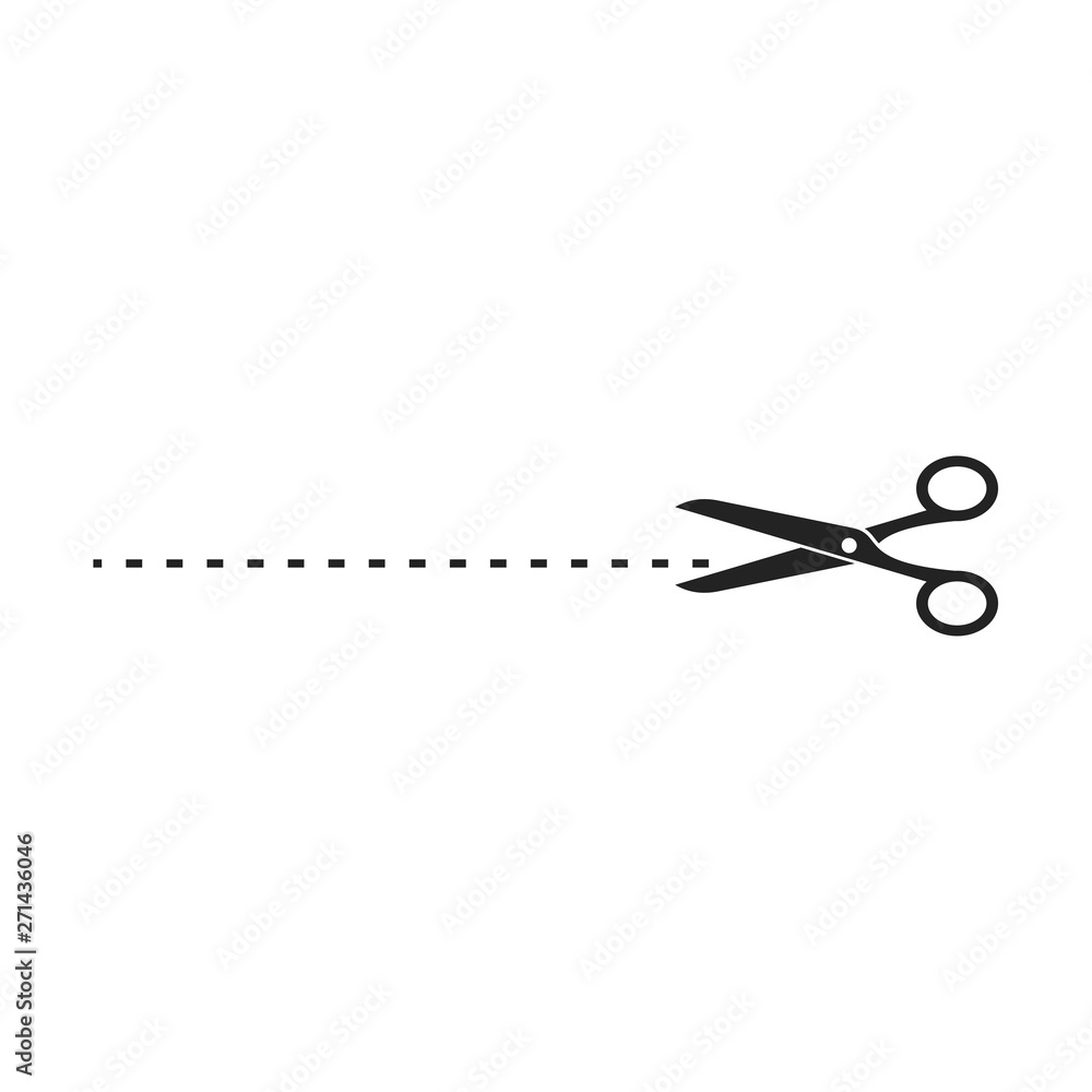 black scissors cut line vector design illustration isolated on white background black scissors cut line vector design illustration isolated on white background