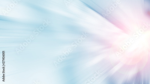 3D Rendering of abstract fast moving stripe lines with glowing sun light flare. High speed motion blur. Concept of leading in business, Hi tech products, warp speed wormhole science.