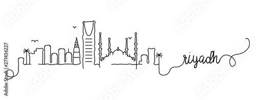 Riyadh City Skyline Doodle Sign