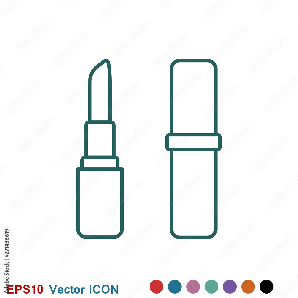 Lipstick icon, flat logo of lipstick, vector sign symbol for design Lipstick icon, flat logo of lipstick, vector sign symbol for design
