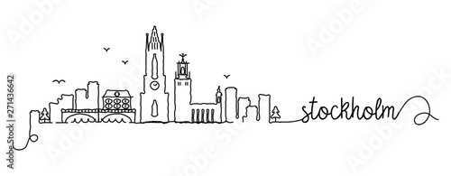 Stockholm City Skyline Doodle Sign