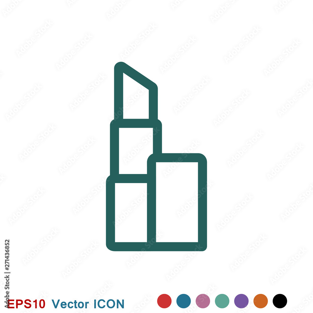 Lipstick icon, flat logo of lipstick, vector sign symbol for design Lipstick icon, flat logo of lipstick, vector sign symbol for design