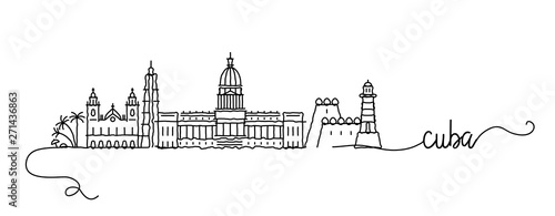 Cuba City Skyline Doodle Sign