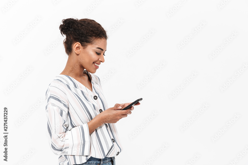 Attractive young african woman wearing casual clothes Attractive young african woman wearing casual clothes