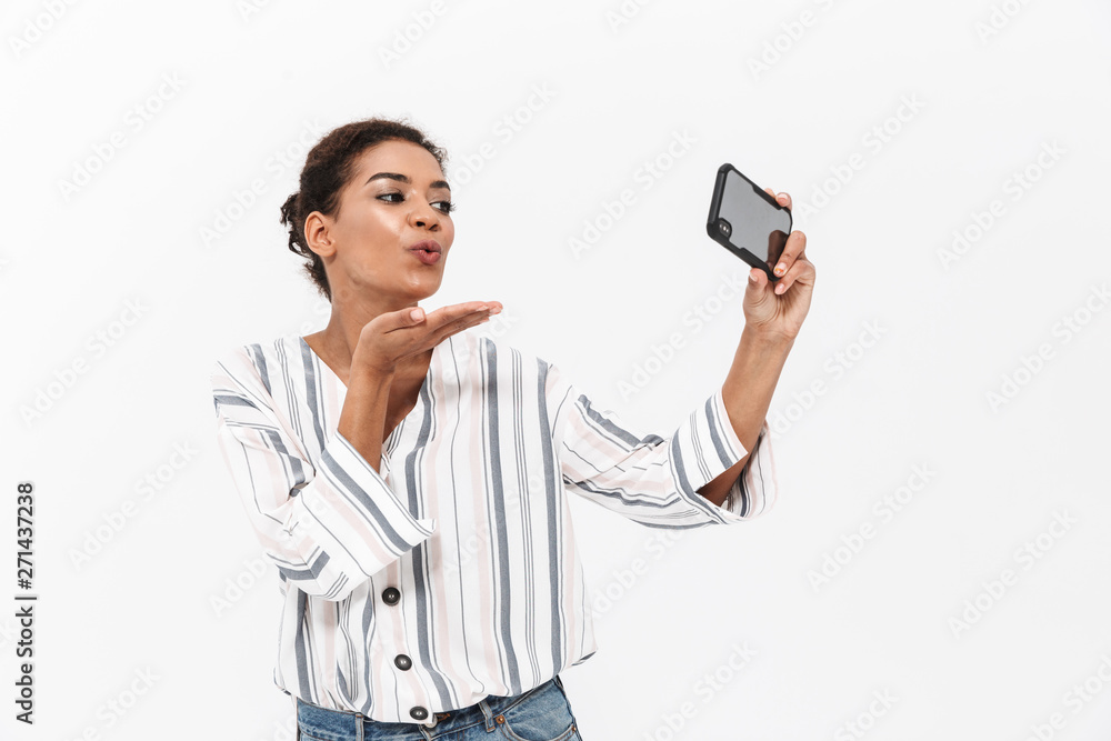 Attractive young african woman wearing casual clothes Attractive young african woman wearing casual clothes