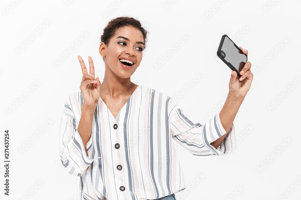 Attractive young african woman wearing casual clothes Attractive young african woman wearing casual clothes