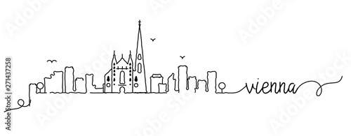 Vienna City Skyline Doodle Sign