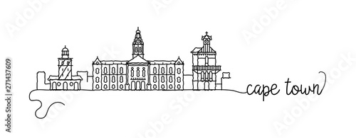 Cape Town City Skyline Doodle Sign