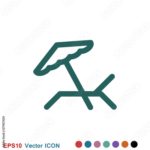 Chaise lounge icon logo, illustration, vector sign symbol for design