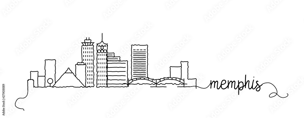 Memphis City Skyline Doodle Sign