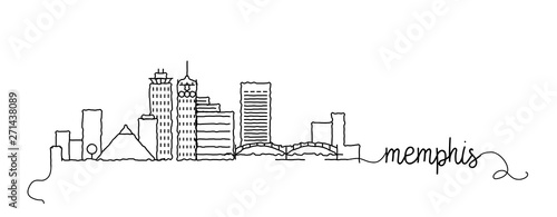 Memphis City Skyline Doodle Sign