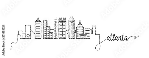 Atlanta City Skyline Doodle Sign