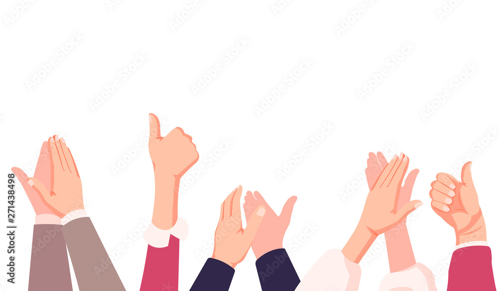 businessman hands clapping. people applaud hands Isolated on blue background. vector Illustrationisolated on white businessman hands clapping. people applaud hands Isolated on blue background. vector Illustrationisolated on white