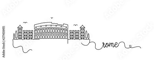 Rome City Skyline Doodle Sign