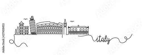 Italy City Skyline Doodle Sign