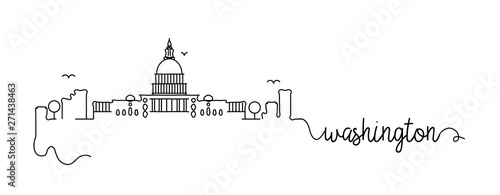 Washington City Skyline Doodle Sign