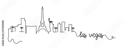 Las Vegas City Skyline Doodle Sign