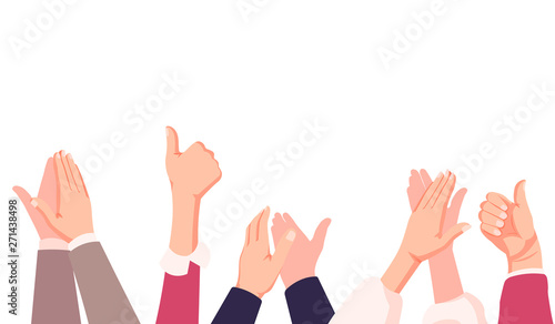 businessman hands clapping. people applaud hands Isolated on blue background. vector Illustrationisolated on white
