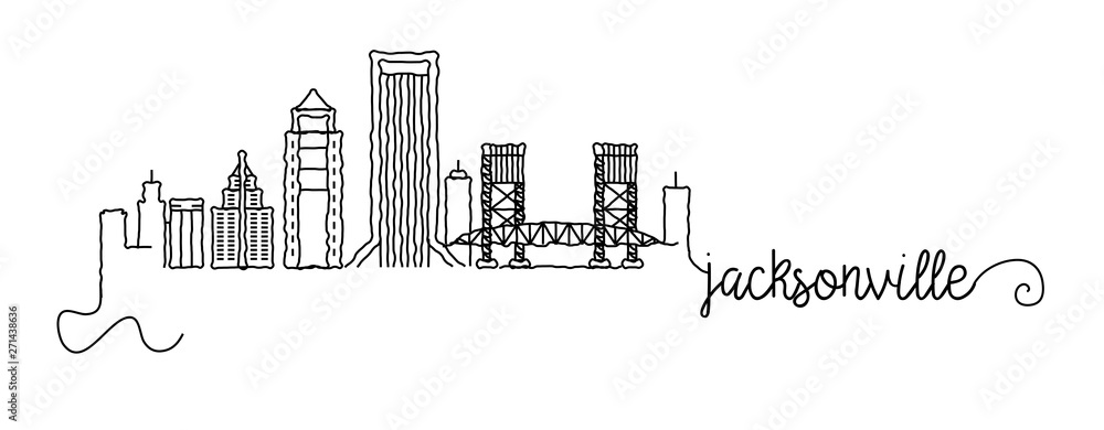 Jacksonville City Skyline Doodle Sign