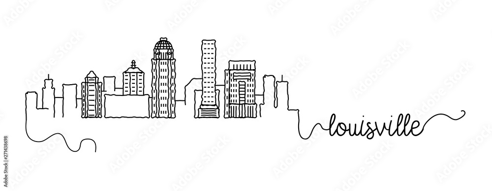 Louisville City Skyline Doodle Sign