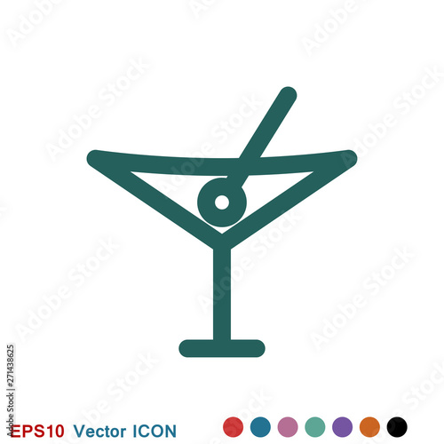 Martini icon logo, illustration, vector sign symbol for design