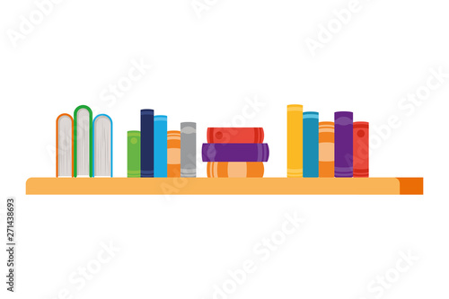 shelving with books in white background