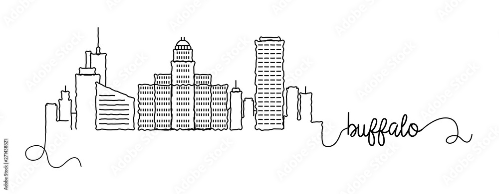 Buffalo City Skyline Doodle Sign