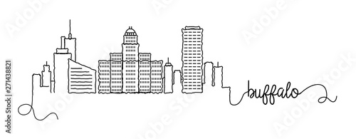 Buffalo City Skyline Doodle Sign