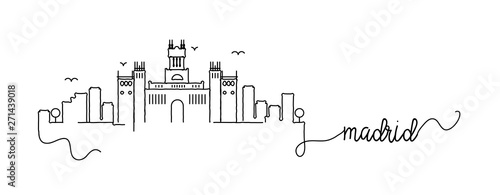 Madrid City Skyline Doodle Sign
