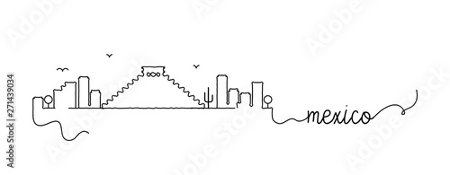 Mexico City Skyline Doodle Sign