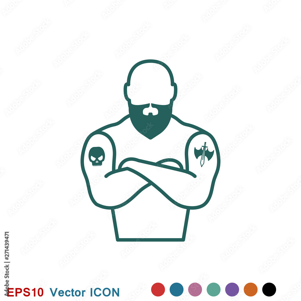 Body tattoo icon logo, illustration, vector sign symbol for design