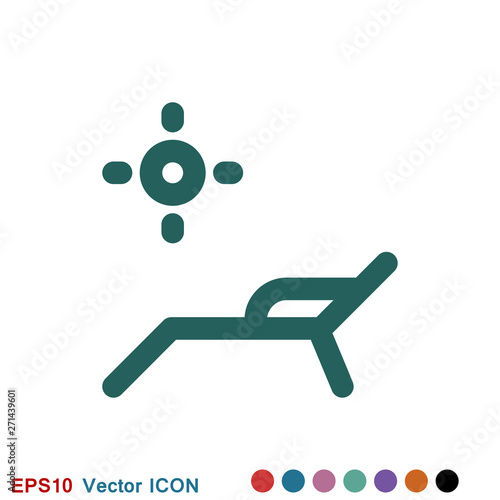 Chaise lounge icon logo, illustration, vector sign symbol for design