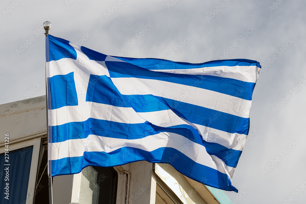 Obraz premium Greece flag waving in the wind.