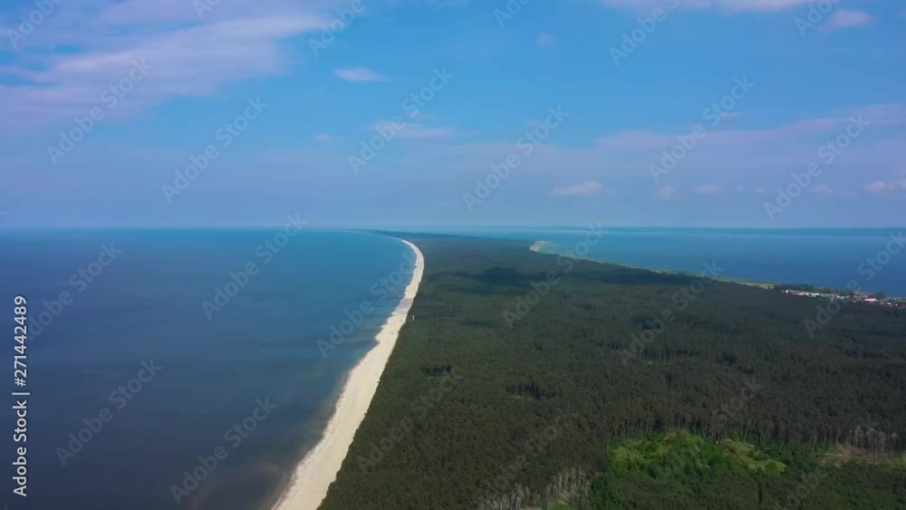 Aerial view of the Vistula Spit in summer Aerial view of the Vistula Spit in summer