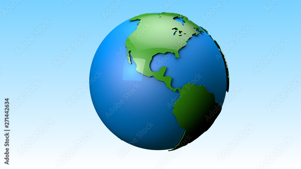 Fototapeta premium World Globe 3d Render