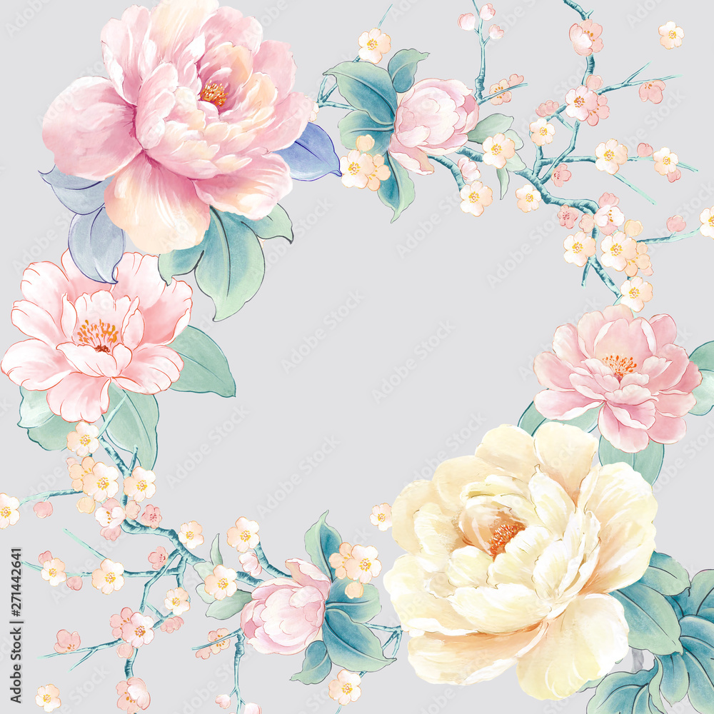 Beautiful watercolor flowers for your design and greeting cards for the holiday