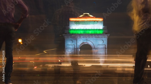 Canvas Print India gate during night time. Chaos during night.