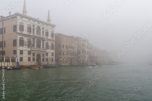 Grand Canal with fog in winter