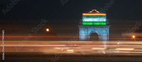 Photography India gate during night time. Chaos during night.