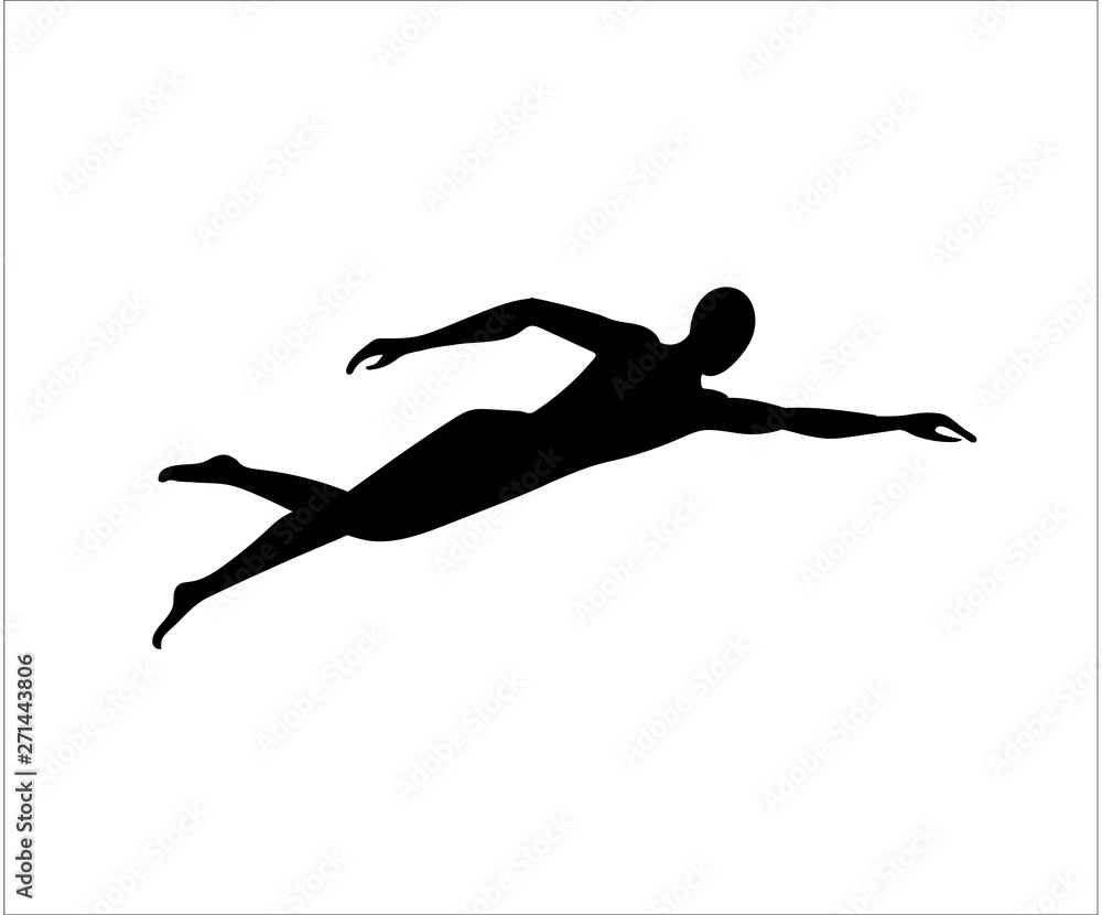 Swimming icon. Swimmer black silhouette. Symbol of pool Swimming icon. Swimmer black silhouette. Symbol of pool
